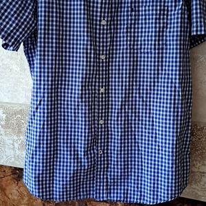 Izod Men's Blue Plaid Short Sleeve Shirt Xl
